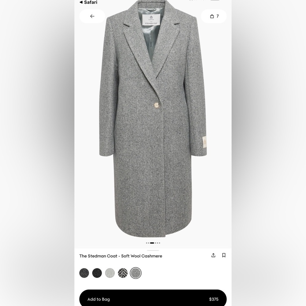 Babaton Gray Herringbone Trench Coat